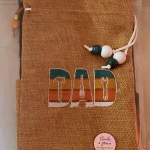 Tan Colorful 'DAD' Bottle Holder